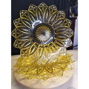 Vintage Yellow Amber Sunburst plate